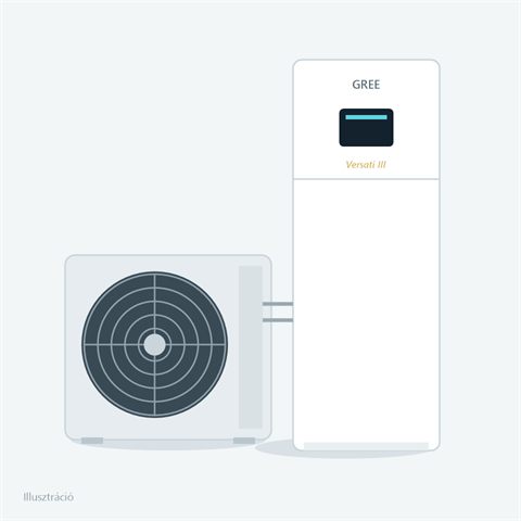 Gree Versati III All in One hőszivattyú, beépített HMV tárolóval (9,5 kW)